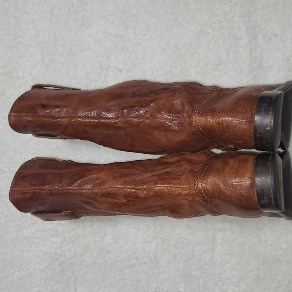 Frye Anna Cognac Leather Pull On Boots Size 6B Womans - Picture 3 of 11